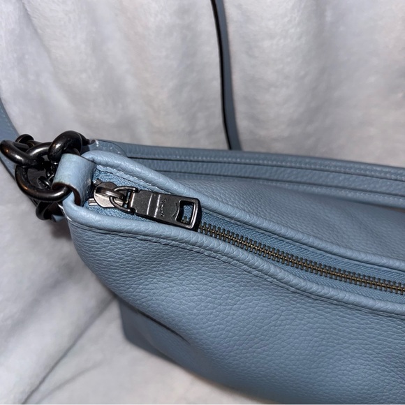 Coach Slate Blue Leather Shoulder Bag - Picture 3 of 13